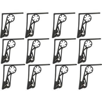 Tischtuchklammern 12er-Set Anthrazit – 6x5.3 cm - Robuste Tischdeckenhalter für Gartenfeste & Hochzeiten – Einfache Montage - Schonen den Stoff