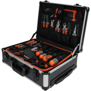 Preview: Mallette à outils robuste Trolley avec 88 outils à main - Mobile & bien équipée - Outillage professionnel pour les déplacements