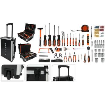 Preview: Mallette à outils robuste Trolley avec 88 outils à main - Mobile & bien équipée - Outillage professionnel pour les déplacements