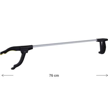 Preview: Greifzange 76 cm – leichte & robuste Aluminium-Greifhilfe in Silber/Schwarz – ergonomisch, rutschfest & ideal für Müllsammlung, Haushalt & Garten