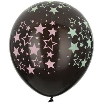 Preview: Ballons Néon Lumineux - Brillent dans le Noir avec Étoiles/Points - Pack de 10 - Idéal Fête Anniversaire Décoration - Plastique/Latex - Amusant