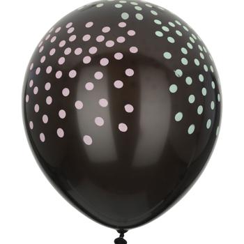 Preview: Ballons Néon Lumineux - Brillent dans le Noir avec Étoiles/Points - Pack de 10 - Idéal Fête Anniversaire Décoration - Plastique/Latex - Amusant