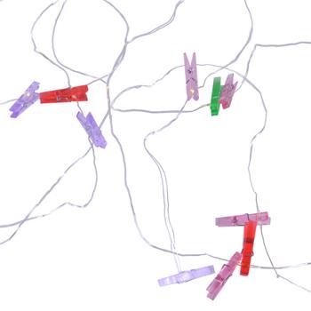 Preview: Ghirlanda di quadri con luci LED, 16 clip per quadri
