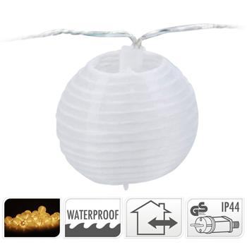 Preview: Fata decorativa con lanterne bianche, 20 LED, IP44 - Crea un‘atmosfera accogliente in giardino o sul patio e balcone