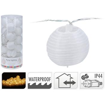 Preview: Fata decorativa con lanterne bianche, 20 LED, IP44 - Crea un‘atmosfera accogliente in giardino o sul patio e balcone