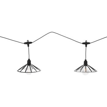 Preview: Catena luminosa decorativa a lampadine LED: 6 LED, nera, per uso interno ed esterno, IP44 - ideale per feste in giardino e festival
