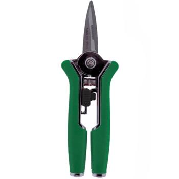 Preview: Sécateur de jardin ergonomique - Coupe précise fleurs et branches jusqu‘à 6 mm - Lame acier inoxydable - 15 cm, vert - Sécurité intégrée