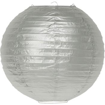 Preview: Lampions en papier - 6 pièces, 3 tailles (Ø 30/25/20cm) - Blanc & Argenté - Idéal Fêtes/Jardin - Robuste, Sûr LED - CH5610
