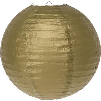 Preview: Lampions en papier 6 pièces - Blanc & Or - 3 tailles (Ø 20, 25, 30 cm) - Décoration Fête Jardin Anniversaire - Suspendre avec LED (non incluses)