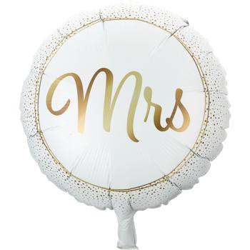 Preview: Ballons Mr & Mrs romantiques - Décoration mariage parfaite pour mariés & invités - 2 pièces - Or/Blanc - Ø 46 cm - Polyvinyle robuste