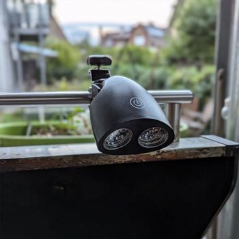 Preview: Robuste Arbeits- und Grill-Lampe mit Klemme, schwarz – Leuchte für Garten, Werkstatt & Outdoor-Aktivitäten oder BBQ in der Dämmerung