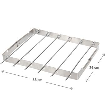 Preview: Premium grill attachment for gas and charcoal grills incl. 6 grill skewers – 33 x 26 cm shashlik frame for perfect grilling – robust BBQ accessory