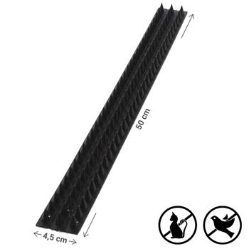 Preview: Anti-climbing strips set of 10 black 50 x 4.5cm - Effective animal repellent spike protection, easy to use
