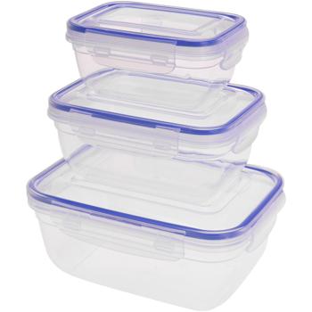 Preview: Food storage containers, set of 6, 2 each of 400/800/1400 ml, dishwasher-safe