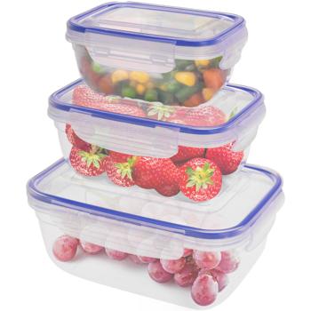 Preview: Food storage containers, set of 6, 2 each of 400/800/1400 ml, dishwasher-safe