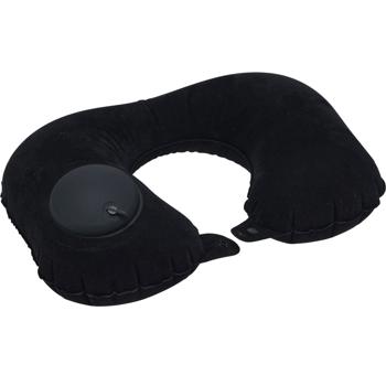 Preview: Nackenkissen 2er-Set - Ergonomisches Reisekissen mit integrierter Pumpe für Nacken & Kopf - Optimaler Schlaf im Auto, Flugzeug & Bus - Schwarz, 45x26 cm