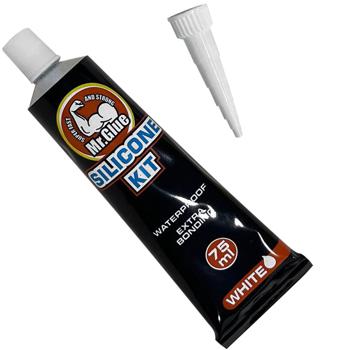 Preview: 2er-Set Silikon-Kit Weiss - Wasserdichtes Sanitärsilikon für Bad, Küche & Fugen - Optimale Haftung, 75g Tube - Einfache Verarbeitung