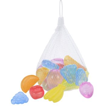 Preview: Dauer-Eiswürfel in Fruchtform 18er-Set - Kühlt Getränke ohne Verwässern für reinen Geschmack - Wiederverwendbar, bunter Blickfang, inkl. Transportnetz