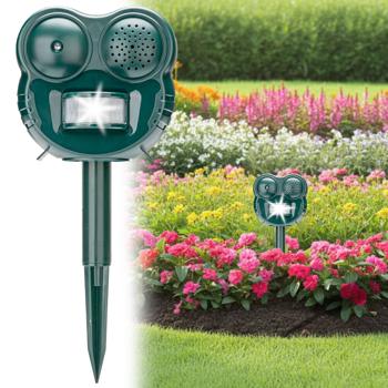 Répulsif à ultrasons 2-en-1 - Flash LED & détecteur de mouvement 70m² - Anti-chats, chiens, oiseaux, rongeurs - Sans poison - Installation facile - Jardin, garage