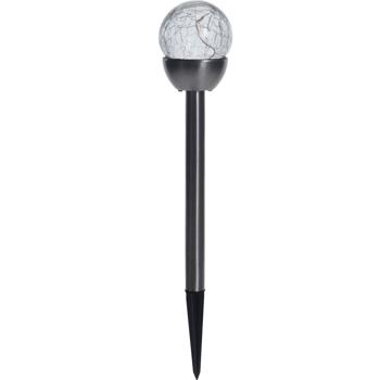 Preview: Dekorative Solar-Kugellampen: 10 Stück, 36cm, Edelstahl & Glas, warmweiss - ideal für Gartenwege, Terrassen, Beete - hochwertiges Ambiente