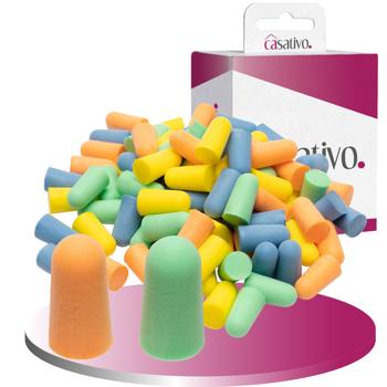 Preview: Highly effective earplugs, 100 pieces, multicolored, SNR 33 dB, high wearing comfort, for noisy environments such as work, party, event or sleep