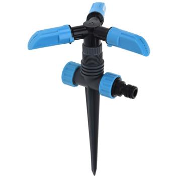 Preview: Gartensprinkler mit Erdspiess, 360 Grad Bewässerung, Reichweite 5,5 m, blau, schwarz, grau, Kreisregner zur Garten Bewässerung 