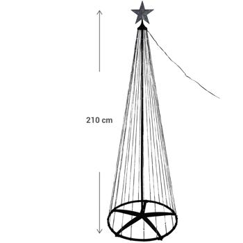 Preview: LED Christmas tree cone shape, multicolored 370 LEDs. 210 cm