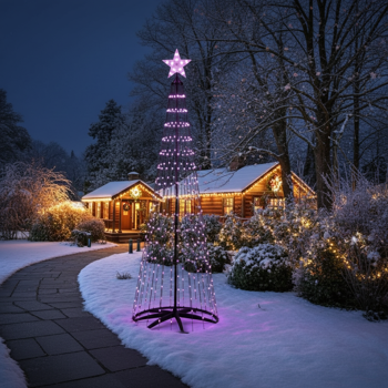 Preview: LED Christmas tree cone shape, multicolored 570 LEDs, 300 cm