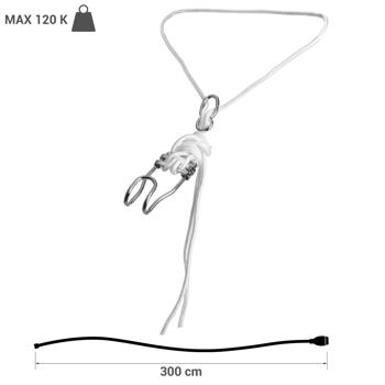 Preview: Set de suspension pour hamacs - Cordes polyester 3m, Ø6mm - Charge jusqu‘à 120kg - Protection arbre, mobile, sans support, idéal camping/jardin