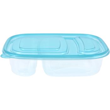 Preview: Set de Boîtes de Conservation 50 Pièces avec Couvercles Bleus - Rangement Aliments Frais et Restes - 9 Tailles Différentes Empilables