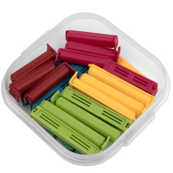 Preview: Clips Fraîcheur Multicolores (Lot de 24) - Conservation Optimale Aliments - 3 Tailles: Petit, Moyen, Grand - Polypropylène - Pour Réfrigérateur & Congélateur