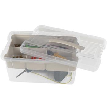 Aufbewahrungsbox mit Organizer, 9 Liter, transparent/grau