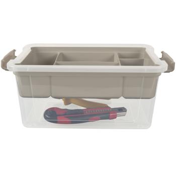 Preview: Contenitore con organizzatore, 5 litri, trasparente/grigio