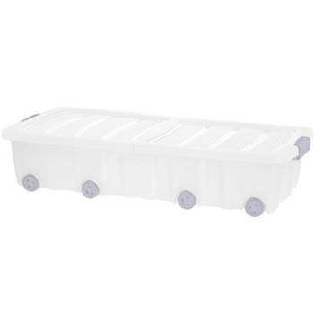 Preview: Transparente XL Unterbett-Box mit Rollen (77x37x17cm): Praktische Aufbewahrungsbox für unter dem Bett – ideal für Kleidung, Bettwäsche & mehr Preview: Transparente XL Unterbett-Box mit Rollen (77x37x17cm): Praktische Aufbewahrungsbox für unter dem Bett – ideal für Kleidung, Bettwäsche & mehr