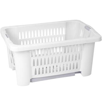 Preview: Wäschekorb mit Beinen, weiss, 60 x 40 x 60 cm