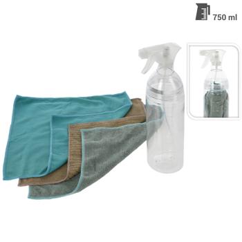 Preview: Flacone spray da 750 ml e 3 panni in microfibra Preview: Flacone spray da 750 ml e 3 panni in microfibra