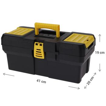 Preview: Werkzeugkasten, Werkzeugbox, 41 x 20 x 19 cm