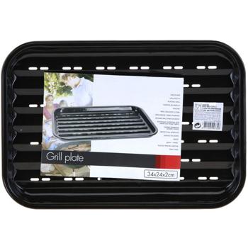 Preview: Grillplatte, antihaft-beschichtet, schwarz, 34,5 x 24 cm