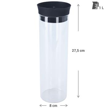 Preview: set of 4 glass carafes made of borosilicate glass, 1L