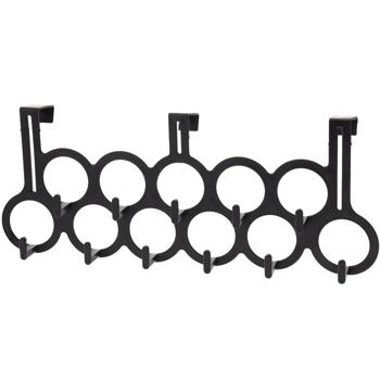 Preview: set of 2 Versatile door hook rail with 11 hooks, black: space-saving & robust, for jackets, towels & bags, easy installation & storage