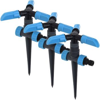 Preview: 3-piece set of lawn sprinklers with ground stake