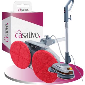 Preview: Nettoyeur de sol robuste, manche télescopique, patins microfibre, vaporisateur – pour stratifié, parquet, carrelage, marbre, ardoise