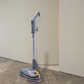 Preview: Nettoyeur de sol robuste, manche télescopique, patins microfibre, vaporisateur – pour stratifié, parquet, carrelage, marbre, ardoise