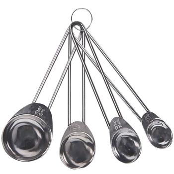 Preview: Cuillères doseuses acier inoxydable 4 pièces - Mesure précise pour cuisine & pâtisserie - 15ml, 5ml, 2.5ml, 1.25ml - Durables, résistantes à la rouille