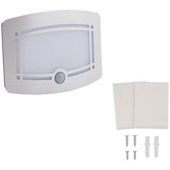 Preview: lot de 2 appliques murales LED lumineuses à piles, aluminium et plastique, 2 niveaux d‘éclairage 20-40 lumens, capteur de mouvement et de lumière PIR