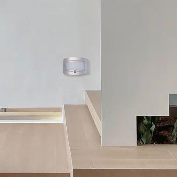 Preview: Applique murale LED lumineuse à piles, aluminium et plastique, 2 niveaux d‘éclairage 20-40 lumens, détecteur de mouvement PIR & de lumière, 6 mois de veille