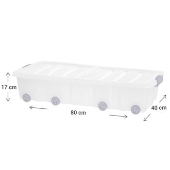 Preview: Platzsparende Unterbett-Box mit Rollen, 2er Set (77x37x17cm): Praktische Aufbewahrungsbox für unter dem Bett – ideal für Kleidung, Bettwäsche & mehr Preview: Platzsparende Unterbett-Box mit Rollen, 2er Set (77x37x17cm): Praktische Aufbewahrungsbox für unter dem Bett – ideal für Kleidung, Bettwäsche & mehr