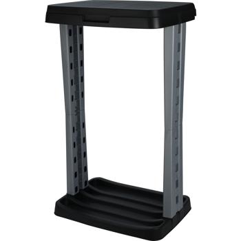 Preview: Set of 2 refuse sack stands with lid, 120L each – camping, household, garden work, industry – robust bin bag holder with clamping ring – black-grey 43x31x73cm