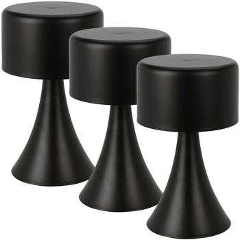 Preview: set of 3 design LED table lamp, black, battery operated, 12 x 21 cm