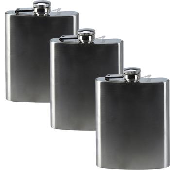 Preview: set of 3 stainless steel hip flasks, approx. 200 ml